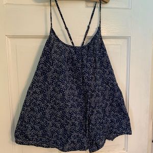 Navy and White Star Top
